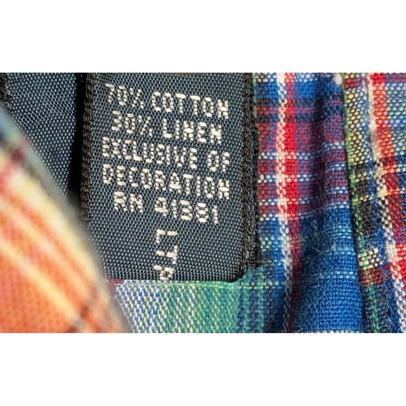 Ralph Lauren Men's Multicolor Plaid Linen Cotton Blend Long Sleeve Shirt Size XL - Picture 5 of 9